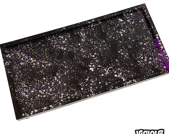 Black Galaxy Glitter Catchall Tray, Jewelry Dish, Trinket Tray, Vanity Decor