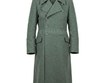 Men's German Double Breasted Greatcoat | Historical Military Officer Long Wool Trench Coat