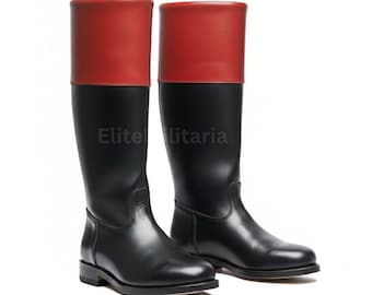 Handmade Colonial Leather Riding Boots - Revolutionary War Style Tall Officer Boots