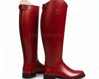 Handmade Knee High Riding Boots for Men: Unisex Equestrian Horse Riding Long Boot