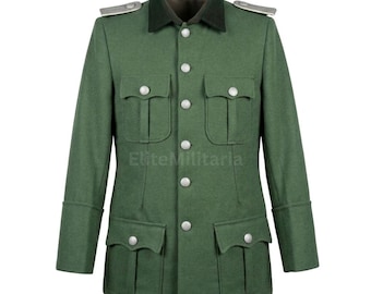 German M36 Wool Military Tunic Jacket | Field Grey Reenactment Uniform Coat | Historical Wool Costume Jacket