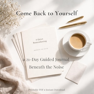 Guided Reflection Journal | 21-Days of Writing Prompts Quotes for Self-Worth, Overthinking & Reconnecting With Yourself | Printable PDF