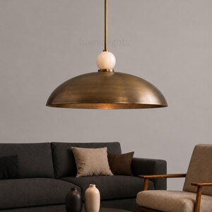 Mid Century Modern Dome Pendant Light, Italian Modern Hanging Lamp, Luxury Chrome Pendant Lighting, Alabaster Ball Ceiling Light, Minimalist Kitchen Island Fixture
1950s Mid Century Modern Dome Pendant Light, Italian Modern Hanging Lamp, Luxury Chrome Ceiling Light, Minimalist Kitchen Island Fixture
Mid century modern chrome dome pendant light with alabaster ball detail, luxury Italian modern hanging lamp for kitchen island or dining room
modern designer lighting for dining room kitchen spaces