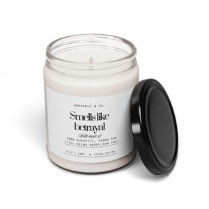 Smells Like Betrayal Candle | 9oz Soy Scented Jar image 2