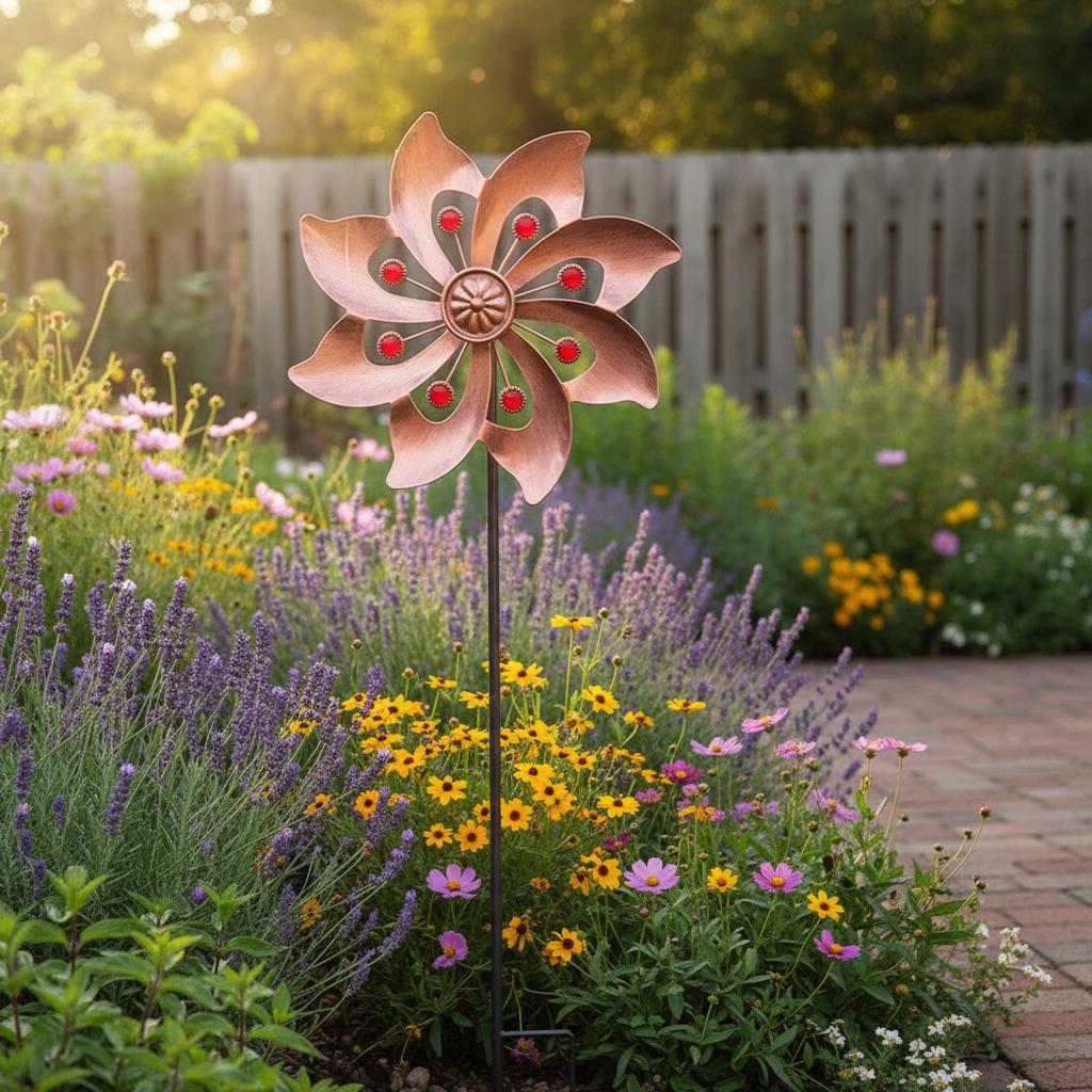 Moulin à Vent Magique En Métal 3D – Éolienne Cinétique Décorative Jardin Avec Piquet, Sculpture Tourbillonnante Pour Cour, Terrasse, Pelouse