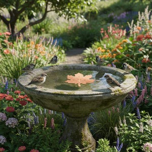 Koperen blad vogelbadzuiveraar, natuurlijke waterreiniger schijf, tuinvogelbadaccessoire