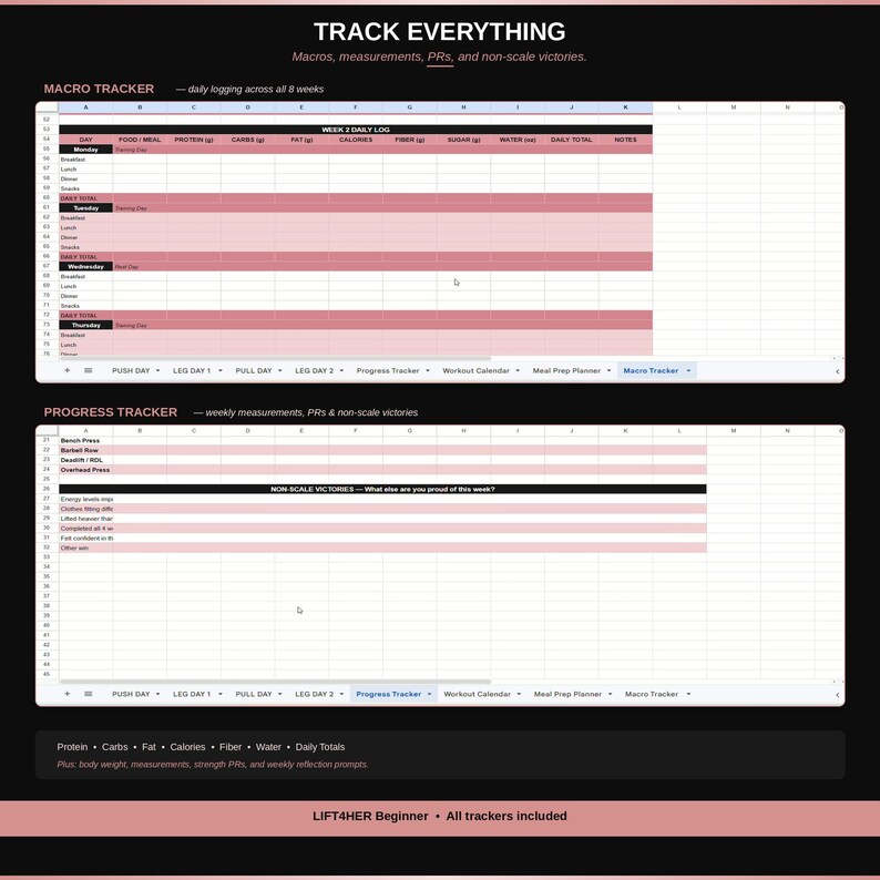 8 Week Beginner Strength Training Program for Women + Fitness Tracker ...