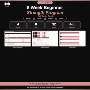 8 Wochen Anfänger-Krafttrainingsprogramm für Frauen + Fitness Tracker im Bundle