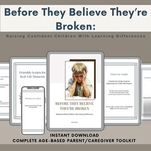 Self Esteem Support Bundle for Kids with ADHD & Dyslexia | Parent Scripts, Affirmations, Learning Differences PDF