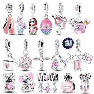 925 Sterlingsilber-Rosa-Reihe Charme-Korn-Koffer, Parfüm-hängende Schmucksachen passende Armband für Frauen DIY Geschenke