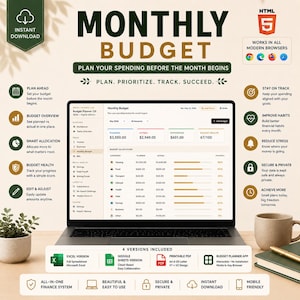 Ultimate Budget Planner Bundle | Personal Finance Dashboard, Expense Tracker, Saving Goal, Debt Payoff | Excel, Google Sheets, HTML App, PDF image 5
