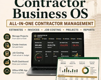 Contractor Business OS | Invoice, Estimate, Job Costing & Excel Report