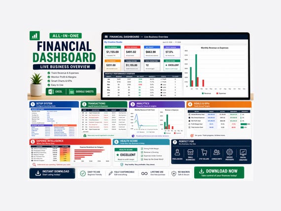 Small Business Bookkeeping Spreadsheet Bundle (Excel, Google Sheets)