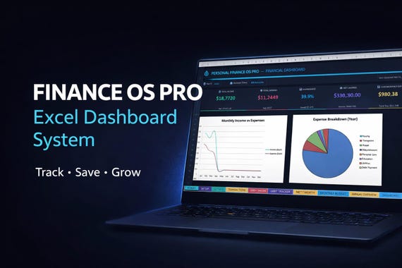 Personal Finance OS Excel Budget Tracker – Debt, Savings, Net Worth Dashboard
