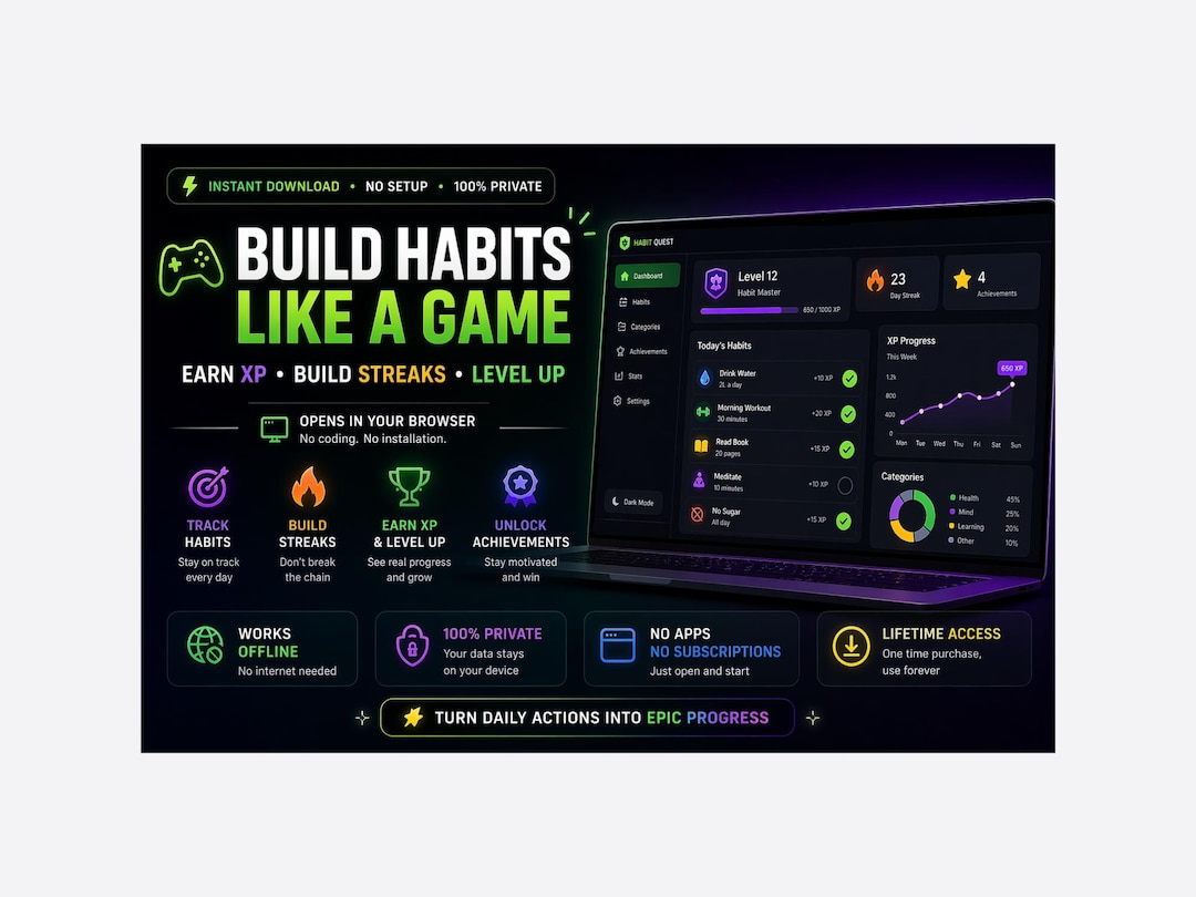 Gamified Habit Tracker Mini App | Build Habits Like a Game (instant ...