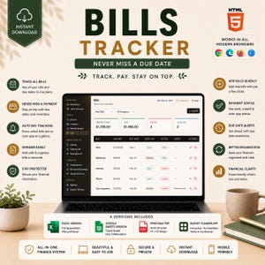 Ultimate Budget Planner Bundle | Personal Finance Dashboard, Expense Tracker, Saving Goal, Debt Payoff | Excel, Google Sheets, HTML App, PDF image 6