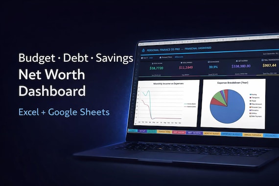 Net Worth Tracker Excel | Wealth Tracker Spreadsheet | Financial Dashboard | Personal Finance Tool