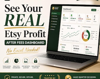 Etsy Profit Tracker App | Sales Expense Dashboard (Digital Download)