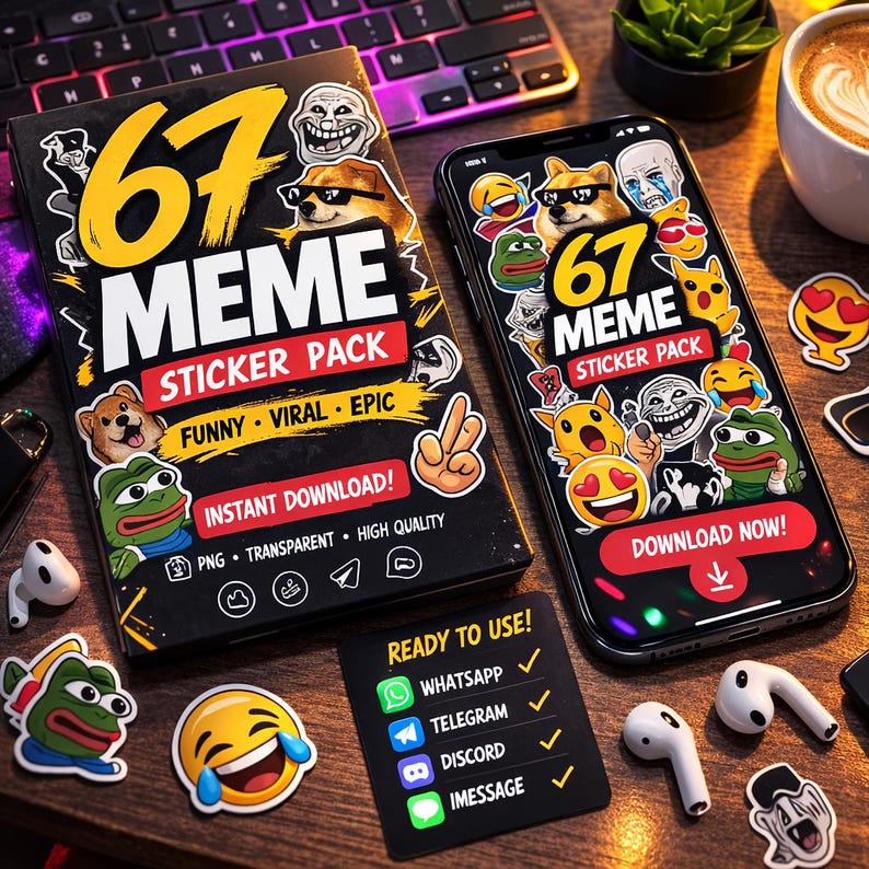 Viral Funny Meme Sticker Pack: 67 Unique Designs - Etsy