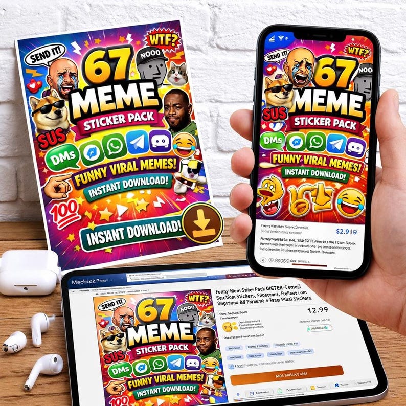 Viral Funny Meme Sticker Pack: 67 Unique Designs - Etsy