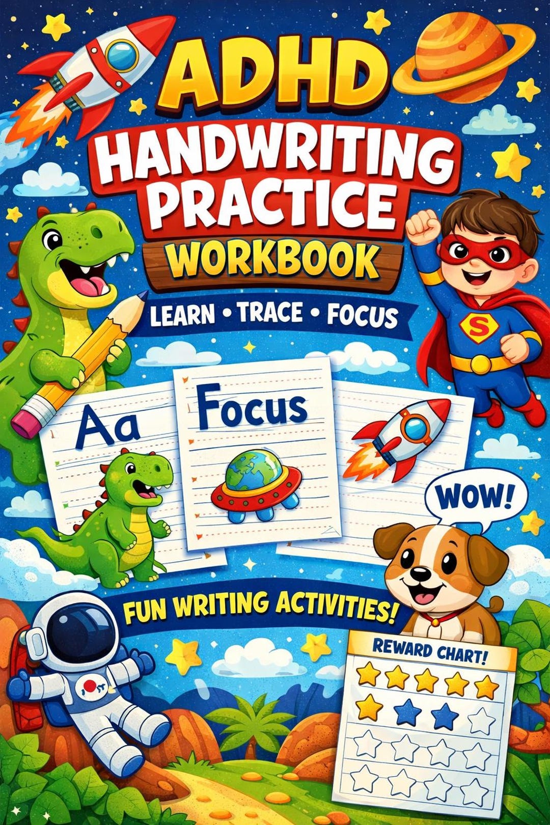 ADHD Handwriting Practice Workbook | Learn Trace Focus (PDF Download ...