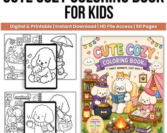 Cozy Animal Coloring Book | Relaxing Kawaii Pages (PDF Download)