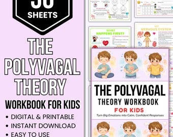Polyvagal Theory Worksheets for Kids | Emotional Regulation & SEL Coping Skills Workbook Printables