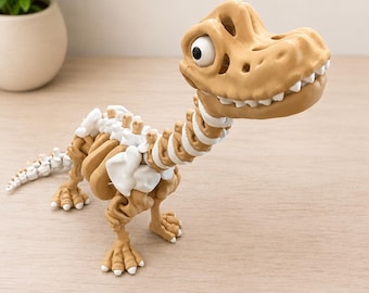 Figura articulada de dinosaurio esqueleto: compañero de escritorio articulado, juguete antiestrés, material PLA.