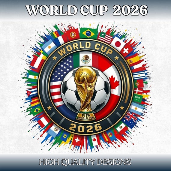 World Cup 2026 SVG Bundle, Soccer Trophy Badge Clipart, Football Logo PNG SVG, International Flags Design, Sublimation Files