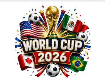 World Cup 2026 PNG SVG Design, Football 2026 Design, Usa Canada Mexico Soccer Png, FIFA Style Trophy Graphic, Sports Fan Shirt Design