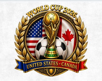 World Cup 2026 PNG SVG, USA Canada Soccer Crest, Football Trophy Badge, Championship Emblem Design, Fan Shirt Graphic, Fifa World Cup 2026