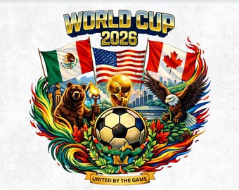 World Cup 2026 SVG PNG, USA Canada Mexico Soccer Design, Football Trophy Artwork, Patriotic Sports Graphic, Soccer Shirt Design