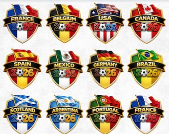 FIFA World Cup 2026 Country Badges SVG Bundle (Digital Download)