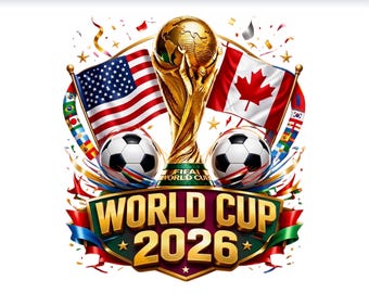 FIFA World Cup 2026 SVG Bundle, Soccer Trophy Clipart, Football PNG SVGs, World Cup Logo Design, Sports Sublimation Files