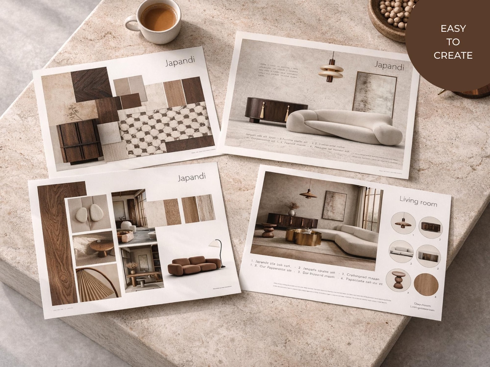 JAPANDI MOODBOARD Kit – Japandi Neutral Beige Interior Design Pack (PNG ...