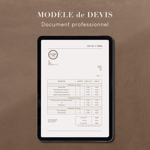 Modèle de devis – Architecte d’intérieur freelance (Number / PDF / modifiable Excel)
