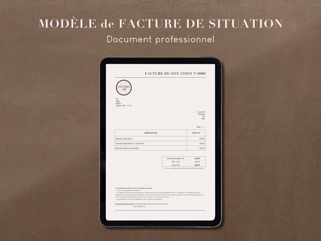 Invoice Template - Interior Designer (numbers / Excel / PDF) - Etsy