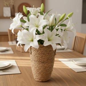 Naturalny wiklinowy kosz na sadzonki, kosz do przechowywania trawy morskiej, rustykalny uchwyt na pranie i doniczki