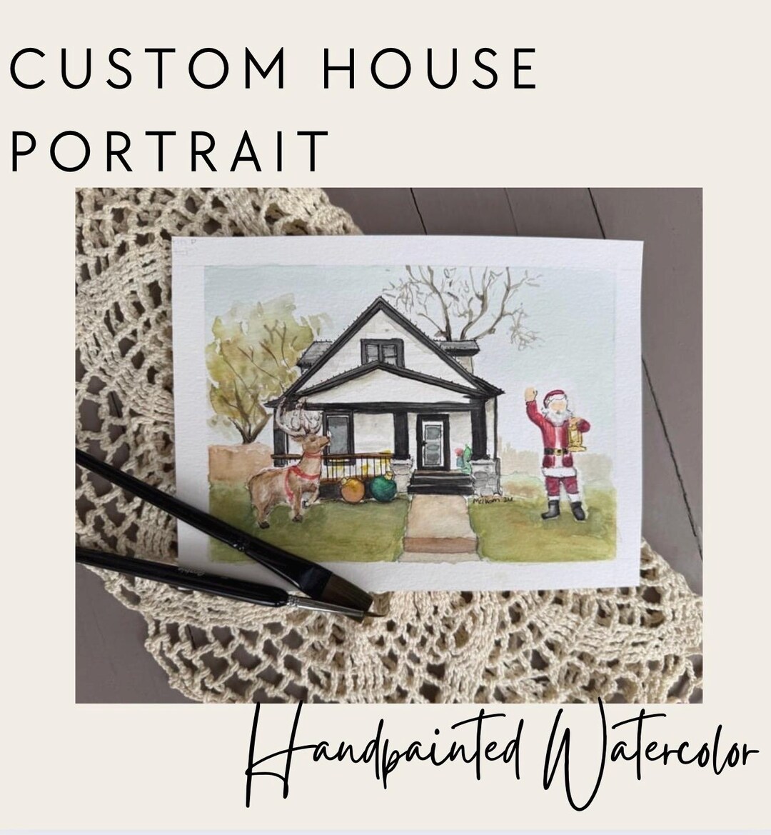 Custom Watercolor House Portrait | Hand Painted Home Illustration ...