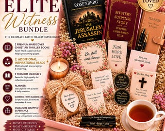 Elite Christian Mystery Book Box | Faith Gift Bundle, Encouragement, Journals, Tea