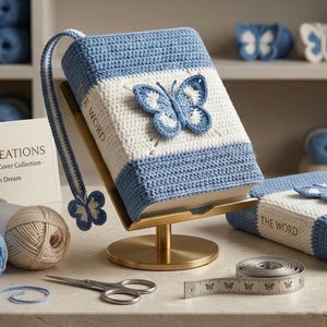 Crochet Book Sleeve Pattern, Butterfly Bookmark, Beginner Friendly, DK Cotton (PDF)