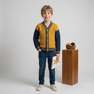 Patrón de chaqueta universitaria de crochet, estilo universitario texturizado, ideal para principiantes (PDF)