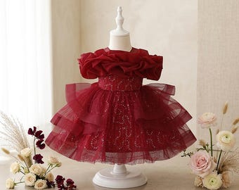 Vestido de princesa para niñas, vestido de cumpleaños o boda esponjoso, vestido de fiesta para niñas, vestido elegante de estilo princesa para bebé niña