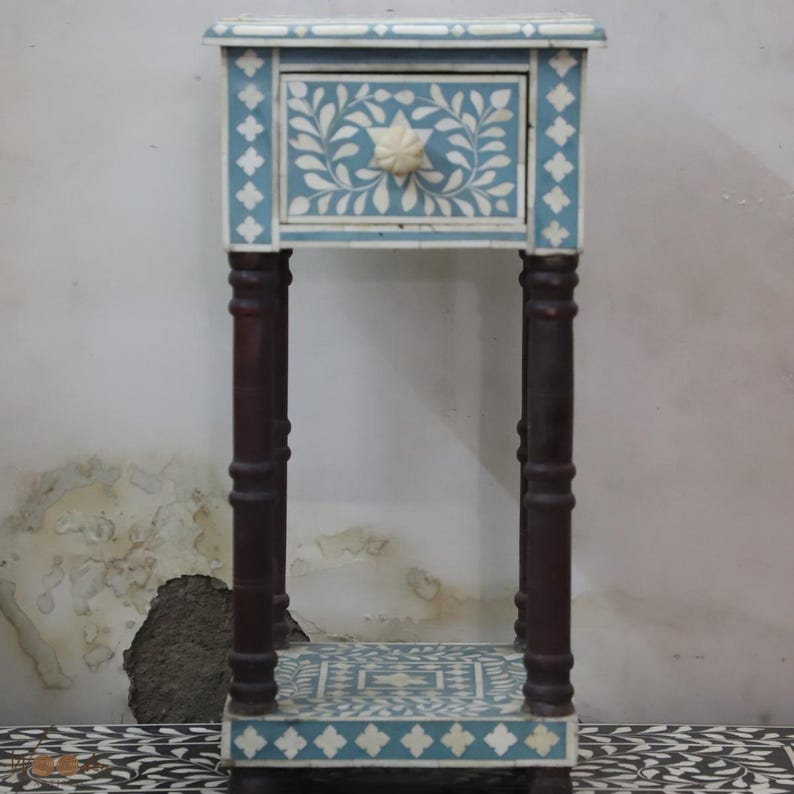 Modern Bone Inlay Modern Bone Inlay Bedside Table With Drawer, Handmade Nightstand ...