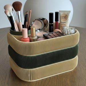 Stackable Makeup Organizer | Vanity Organizer | Skincare Storage Tray | Cosmetic Holder | Bathroom Counter Decor