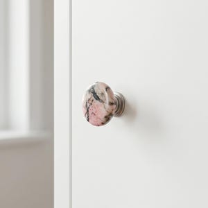 Rosa Rhodonit Stein Knauf Groß Runde Edelstein Marmor Knauf Boho Küche Schrank Hardware