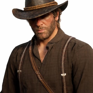 RDR2 Arthur Morgan Cowboy Hat Distressed Leather Handmade Western Hat