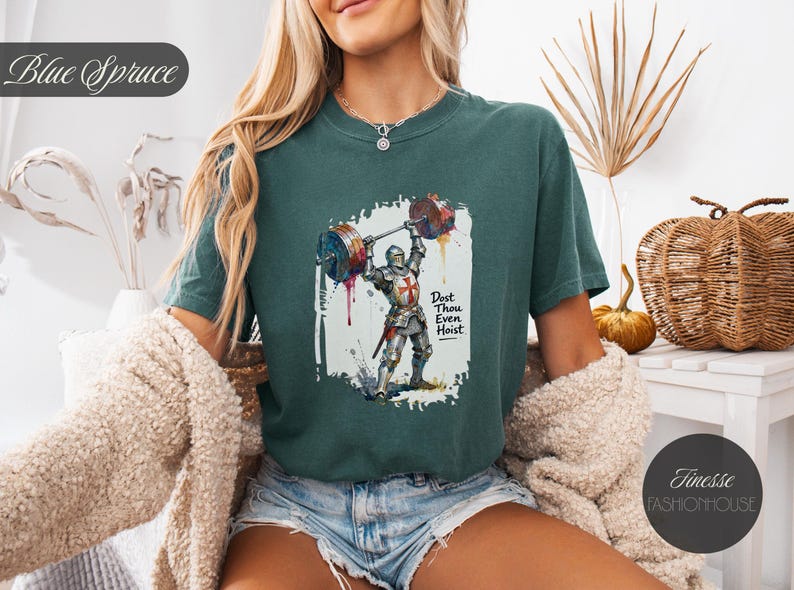 Dost Thou Even Hoist Knight T-Shirt, Comfort Colors® Workout Tee image 8