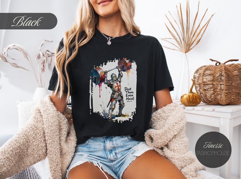 Dost Thou Even Hoist Knight T-Shirt, Comfort Colors® Workout Tee image 6
