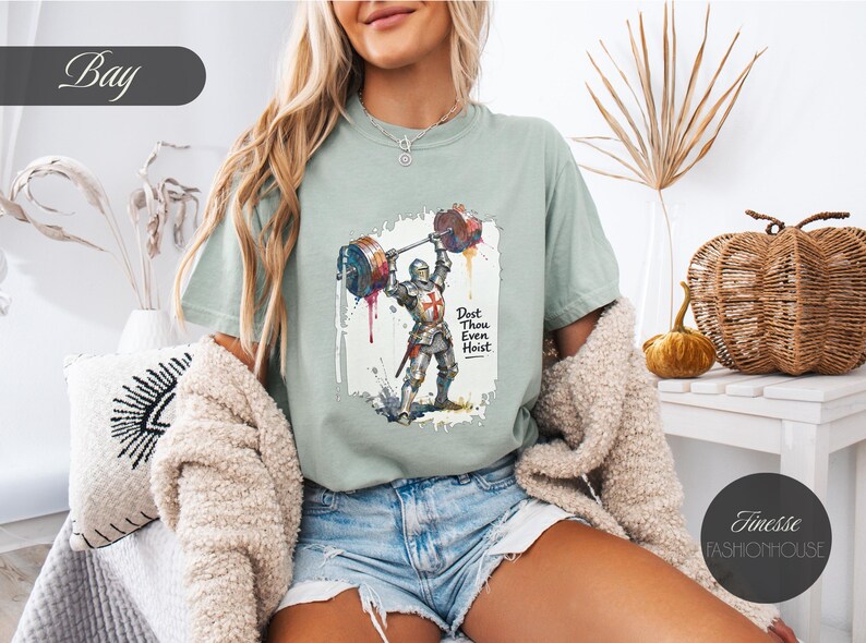 Dost Thou Even Hoist Knight T-Shirt, Comfort Colors® Workout Tee image 4
